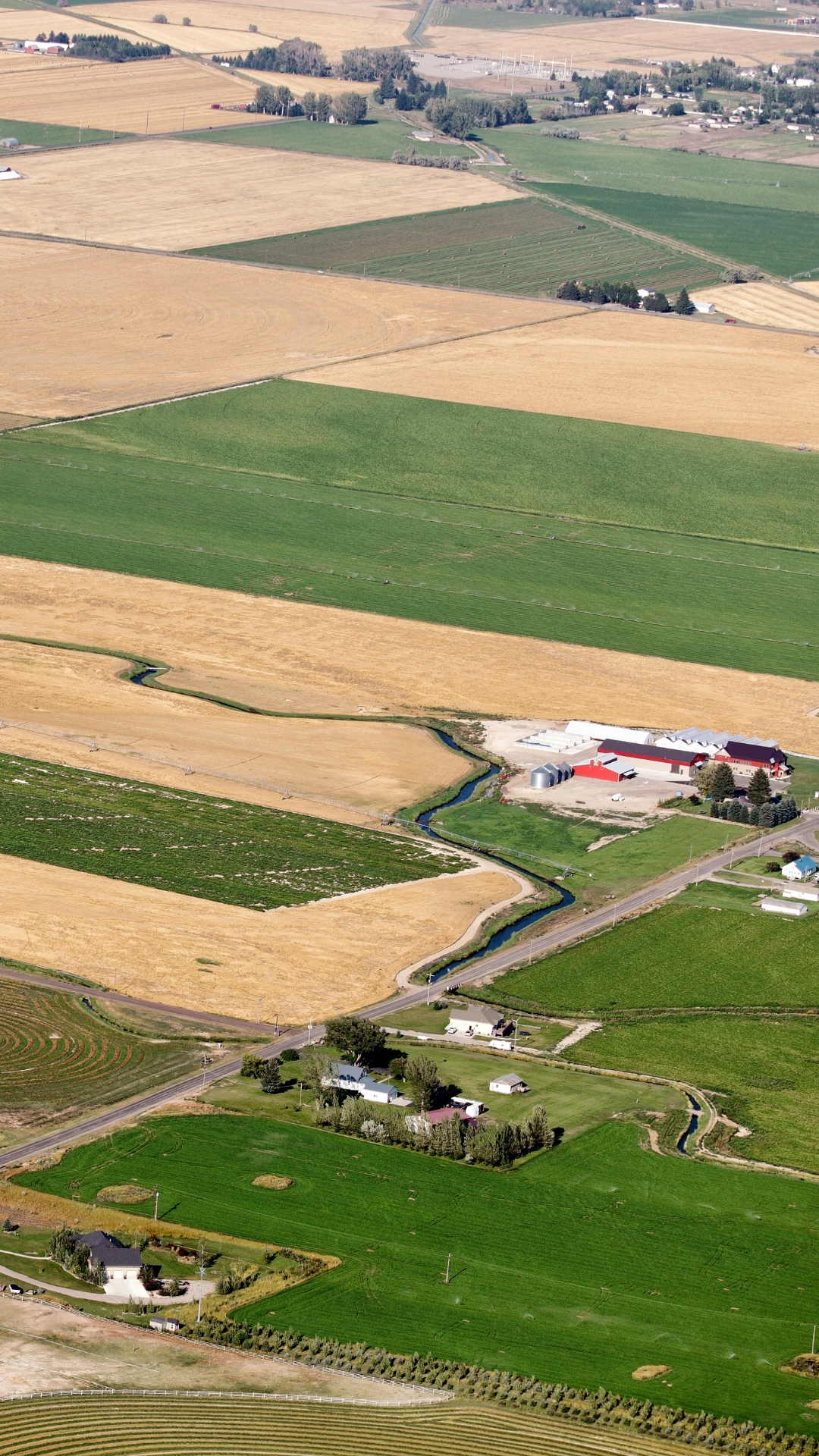 Certify with OCIA International Aerial view of farmland.
