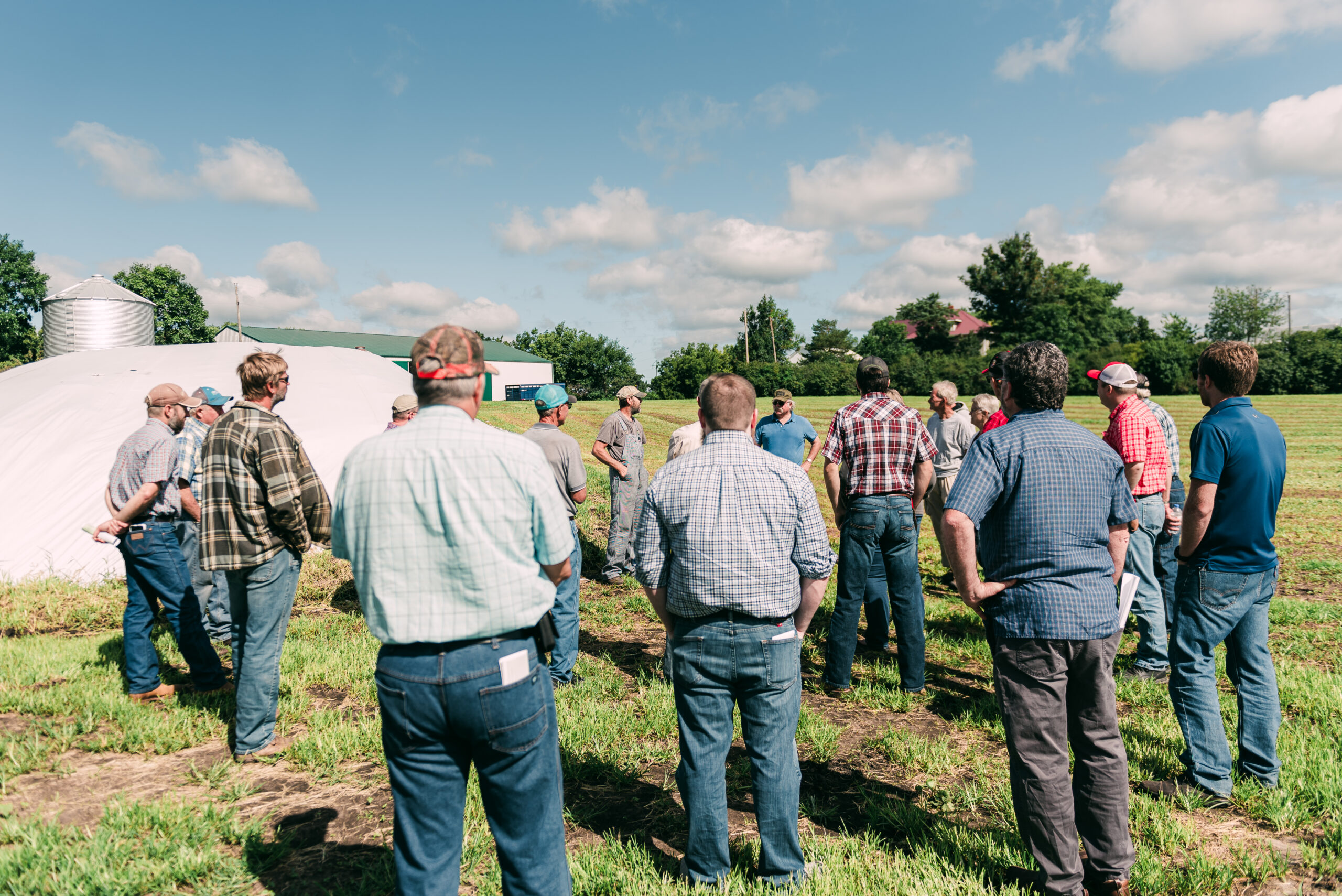 Edelman Organic Sustainable Farm Tour Brad Edelam shows farmers around his Sabetha, KS farm.
