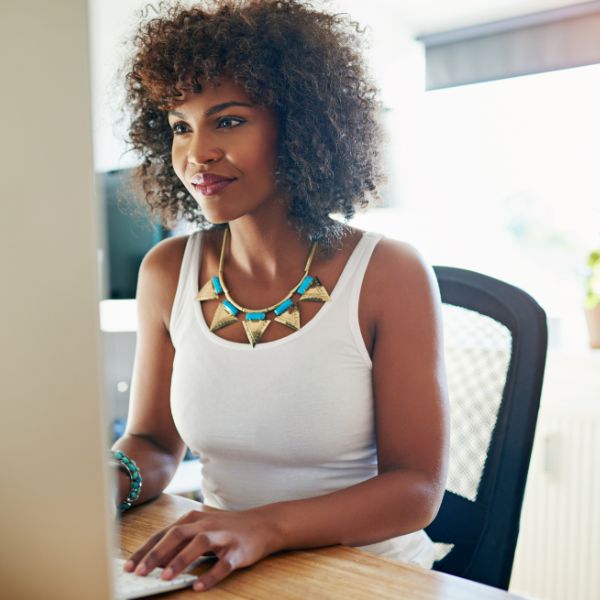 Woman working at computer